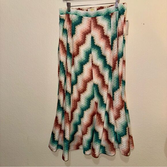 NWT Maeve Anthropologie Maria Multicolor Chevron Sweater Midi Skirt XL - Picture 3 of 13